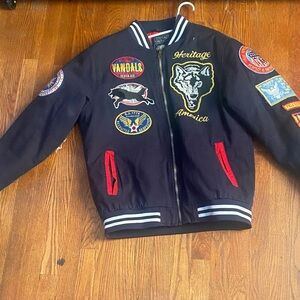 American heritage bomber jacket multi patch varsity.